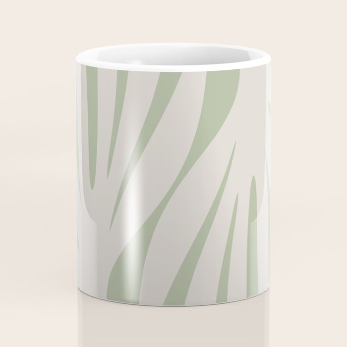 Maldives Abstract Botanical Pattern in Sage and Beige Coffee Mug Gallery Image 4