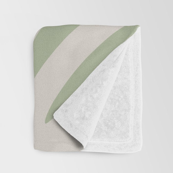 Maldives Abstract Botanical Pattern in Sage and Beige Throw Blanket Gallery Image 3