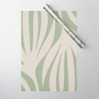 Maldives Abstract Botanical Pattern in Sage and Beige Wrapping Paper Gallery Image 1