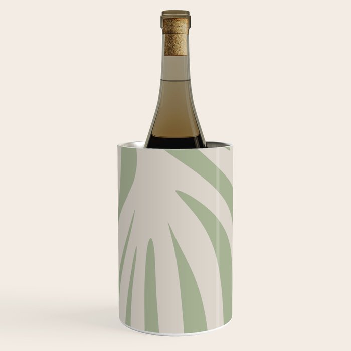 Maldives Abstract Botanical Pattern in Sage and Beige Wine Chiller Gallery Image 3