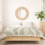 Maldives Abstract Botanical Pattern in Sage and Beige Duvet Cover Gallery Image 3