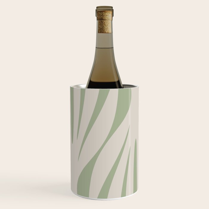 Maldives Abstract Botanical Pattern in Sage and Beige Wine Chiller Gallery Image 1