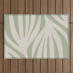 Maldives Abstract Botanical Pattern in Sage and Beige Outdoor Rug Gallery Image 1