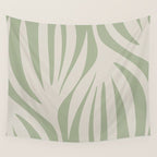 Maldives Abstract Botanical Pattern in Sage and Beige Wall Tapestry Gallery Image 4