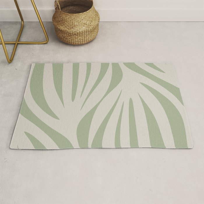 Maldives Abstract Botanical Pattern in Sage and Beige Rug Gallery Image 1