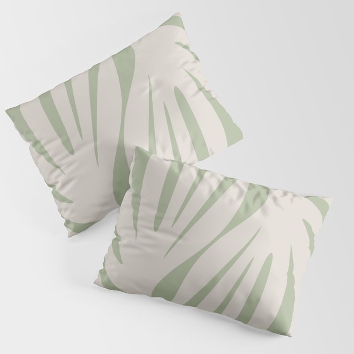Maldives Abstract Botanical Pattern in Sage and Beige Pillow Sham Gallery Image 1