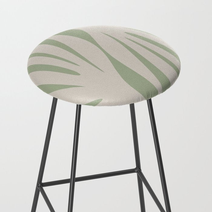 Maldives Abstract Botanical Pattern in Sage and Beige Stool Gallery Image 2