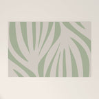 Maldives Abstract Botanical Pattern in Sage and Beige Welcome Mat Gallery Image 1