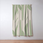 Maldives Abstract Botanical Pattern in Sage and Beige Window Curtain Gallery Image 3