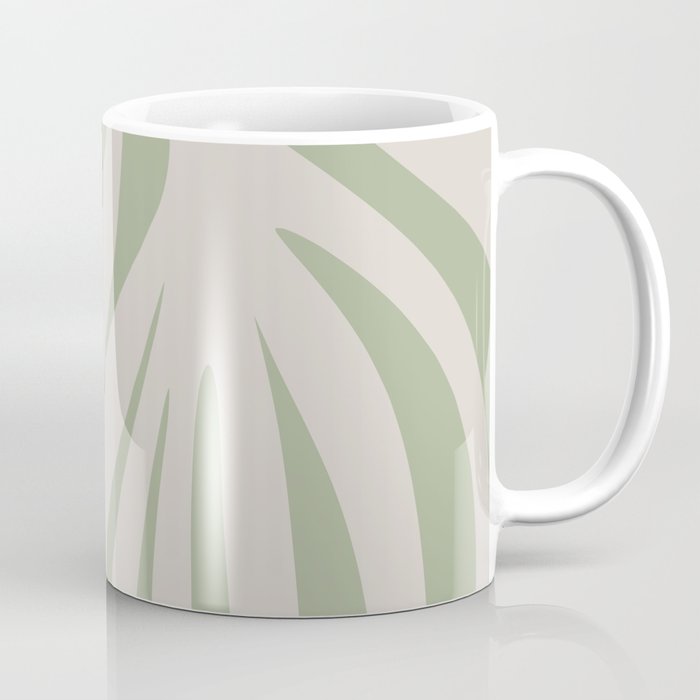 Maldives Abstract Botanical Pattern in Sage and Beige Coffee Mug Gallery Image 1