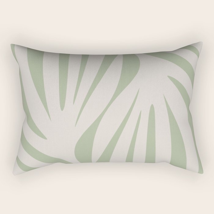 Maldives Abstract Botanical Pattern in Sage and Beige Rectangular Pillow Gallery Image 1