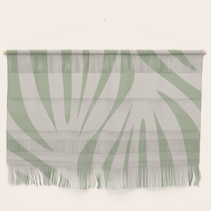 Maldives Abstract Botanical Pattern in Sage and Beige Wall Hanging Gallery Image 1