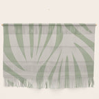 Maldives Abstract Botanical Pattern in Sage and Beige Wall Hanging Gallery Image 1