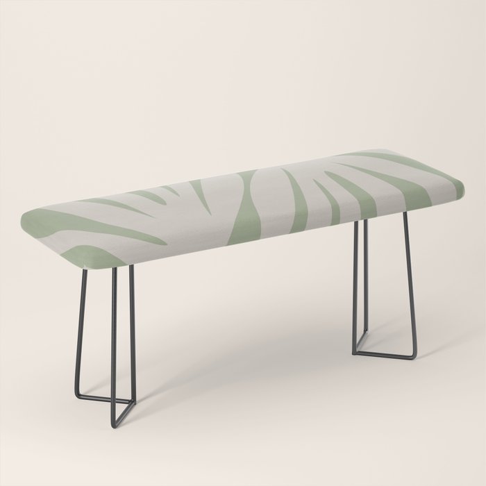 Maldives Abstract Botanical Pattern in Sage and Beige Bench Gallery Image 1