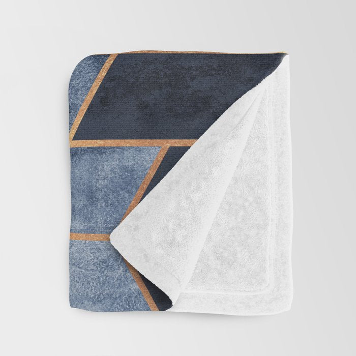 Soft Blue Hexagons Throw Blanket Gallery Image 3