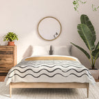 Ocean wave gold sunrise - mid century style Comforter Gallery Image 3