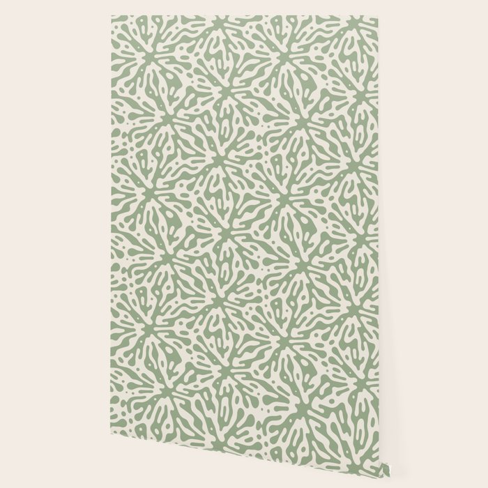 Organic Matter in Ivory and Green Wallpaper Gallery Image 2