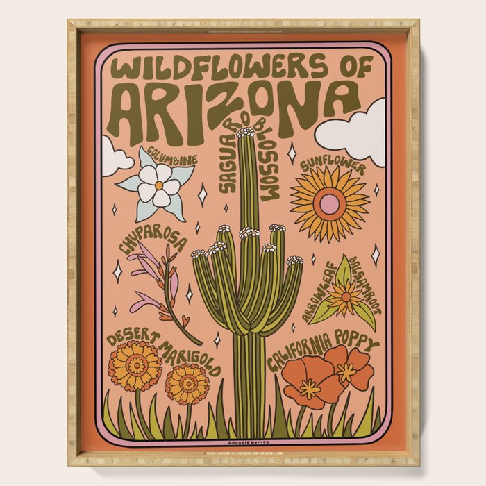 Arizona Wildflowers Serving Tray Gallery Image 1