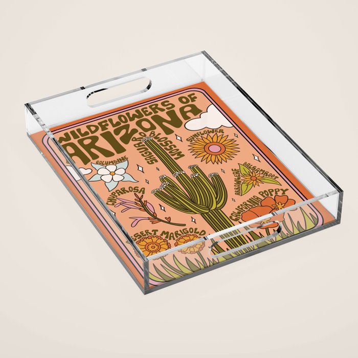 Arizona Wildflowers Acrylic Tray Gallery Image 1
