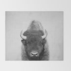 Buffalo - Black & White Throw Blanket Gallery Image 2