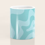 Retro Liquid Swirl Abstract Pattern in Aqua Teal Coffee Mug Gallery Image 4