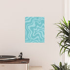 Retro Liquid Swirl Abstract Pattern in Aqua Teal Poster Gallery Image 2