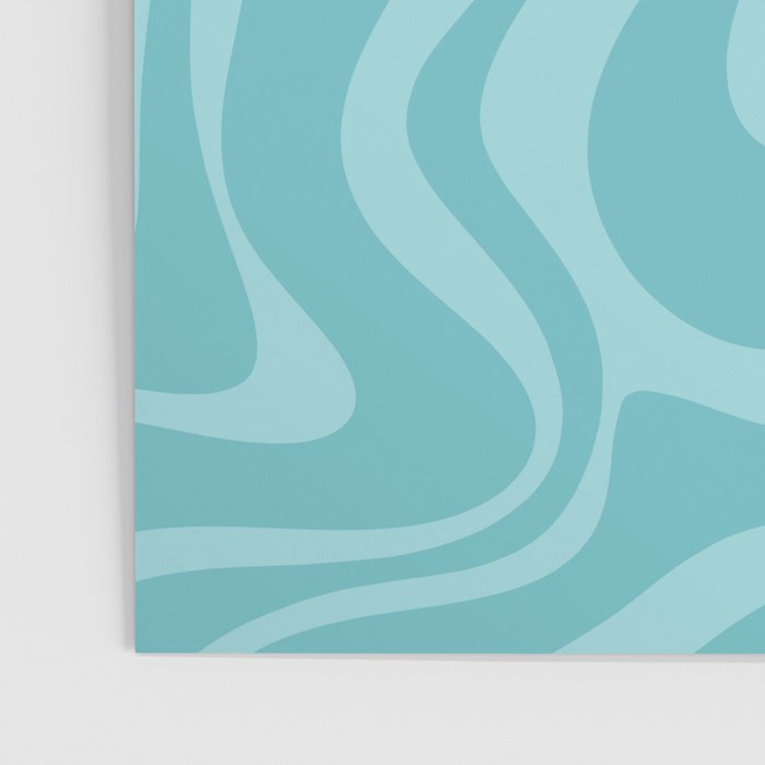 Retro Liquid Swirl Abstract Pattern in Aqua Teal Poster Gallery Image 3