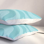 Retro Liquid Swirl Abstract Pattern in Aqua Teal Pillow Sham Gallery Image 3