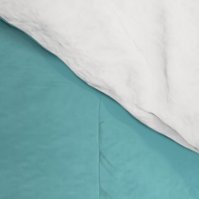 Retro Liquid Swirl Abstract Pattern in Aqua Teal Comforter Gallery Image 4