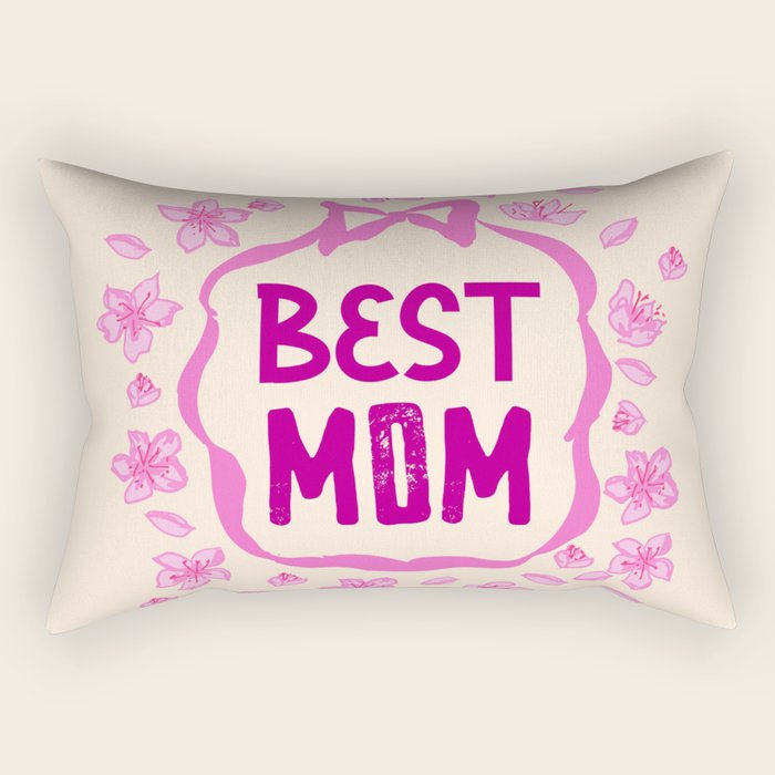 Best Mom Coquette Cherry Blossom Rectangular Pillow Gallery Image 1