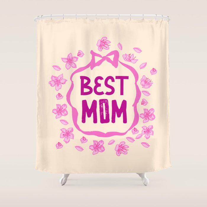 Best Mom Coquette Cherry Blossom Shower Curtain Gallery Image 1