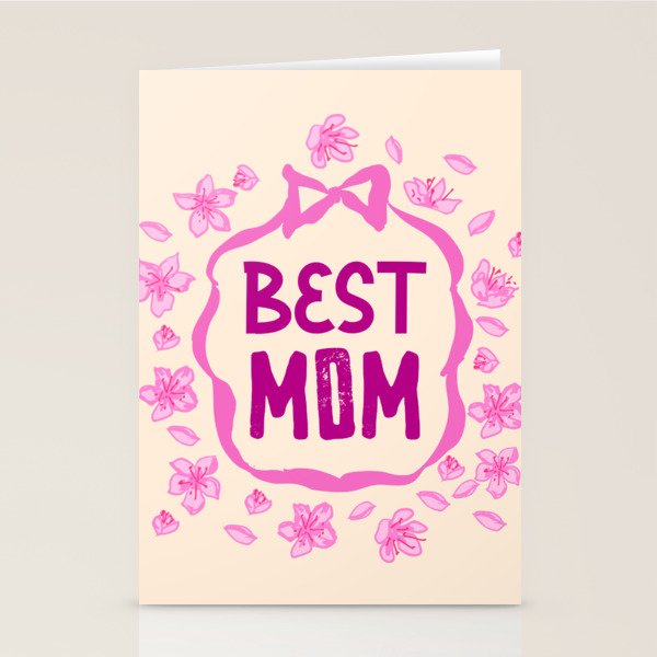 Best Mom Coquette Cherry Blossom Stationery Card Gallery Image 1