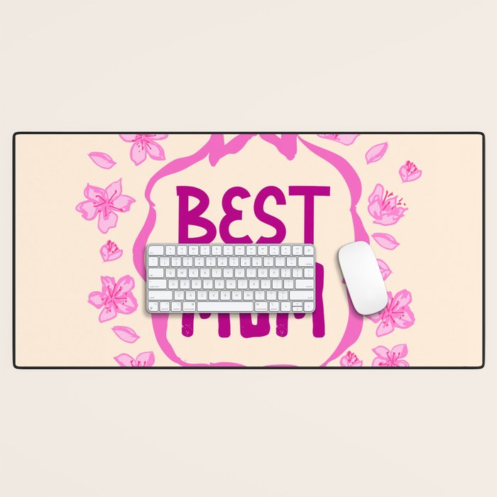 Best Mom Coquette Cherry Blossom Desk Mat Gallery Image 1