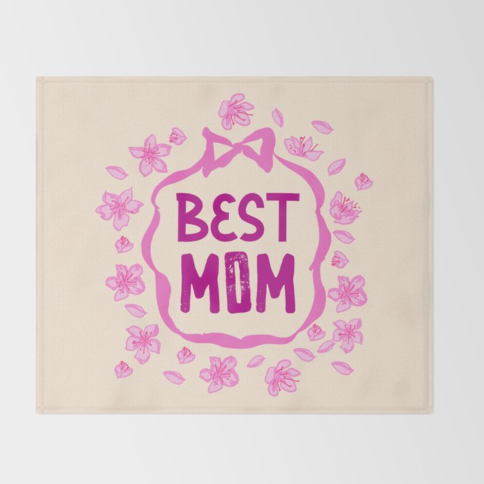 Best Mom Coquette Cherry Blossom Throw Blanket Gallery Image 2