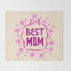 Best Mom Coquette Cherry Blossom Throw Blanket Gallery Image 2