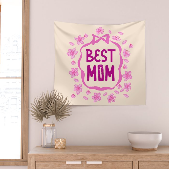 Best Mom Coquette Cherry Blossom Wall Tapestry Gallery Image 2