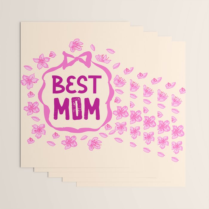 Best Mom Coquette Cherry Blossom Wrapping Paper Gallery Image 3