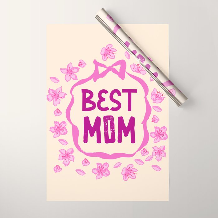 Best Mom Coquette Cherry Blossom Wrapping Paper Gallery Image 1