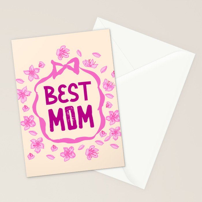 Best Mom Coquette Cherry Blossom Stationery Card Gallery Image 2