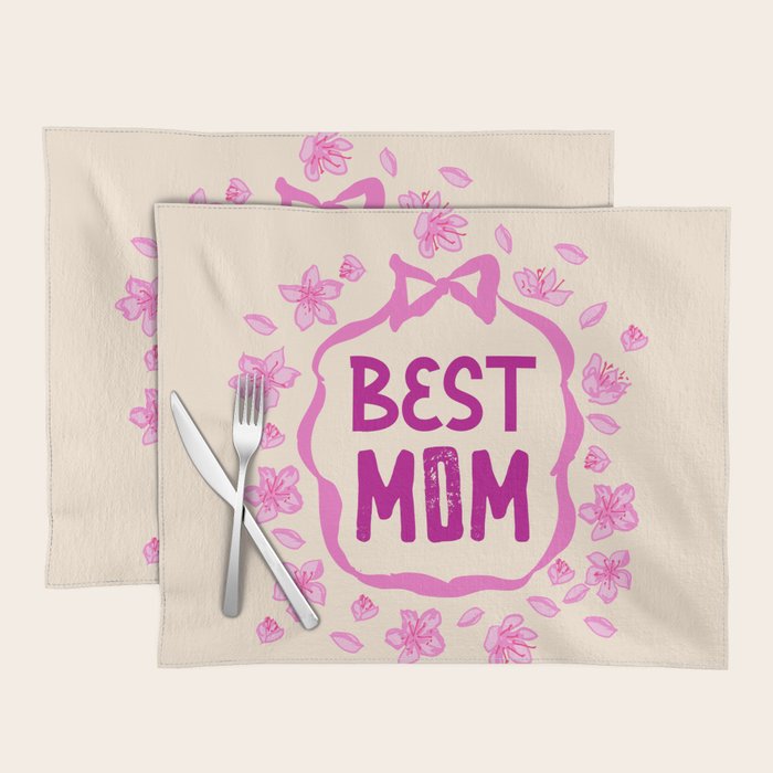 Best Mom Coquette Cherry Blossom Placemat Gallery Image 1