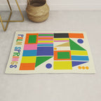 Mid Century Modern Palm Springs Retro Vintage Aesthetic Geometric Abstract Travel Poster Rug Gallery Image 1