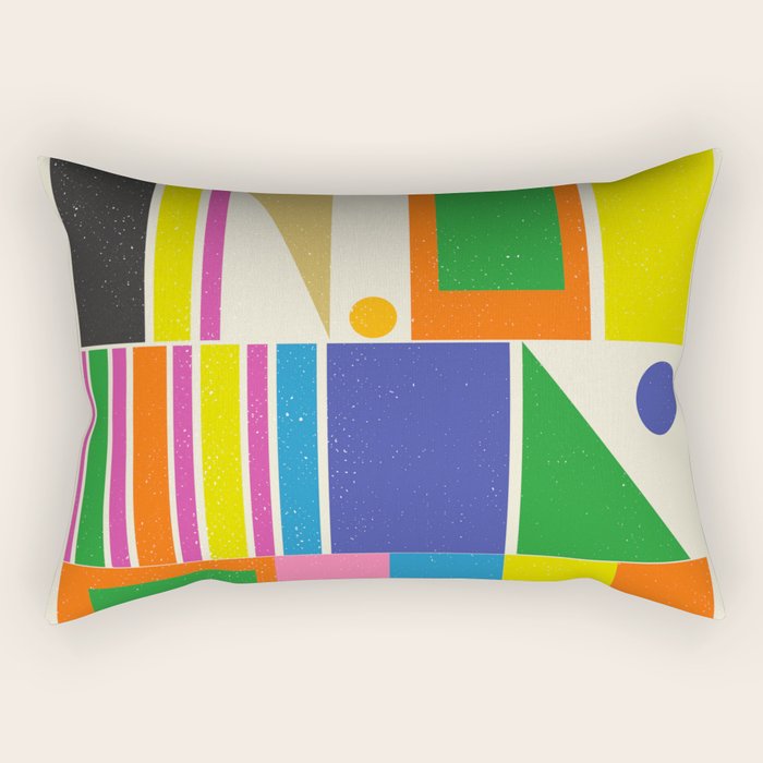 Mid Century Modern Palm Springs Retro Vintage Aesthetic Geometric Abstract Travel Poster Rectangular Pillow Gallery Image 1