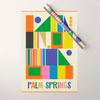 Mid Century Modern Palm Springs Retro Vintage Aesthetic Geometric Abstract Travel Poster Wrapping Paper Gallery Image 1