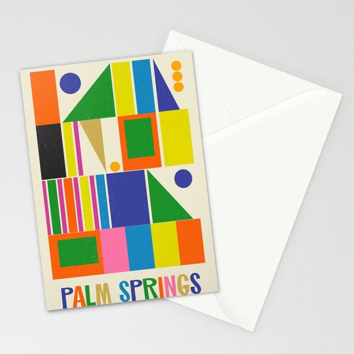 Mid Century Modern Palm Springs Retro Vintage Aesthetic Geometric Abstract Travel Poster Stationery Card Gallery Image 2