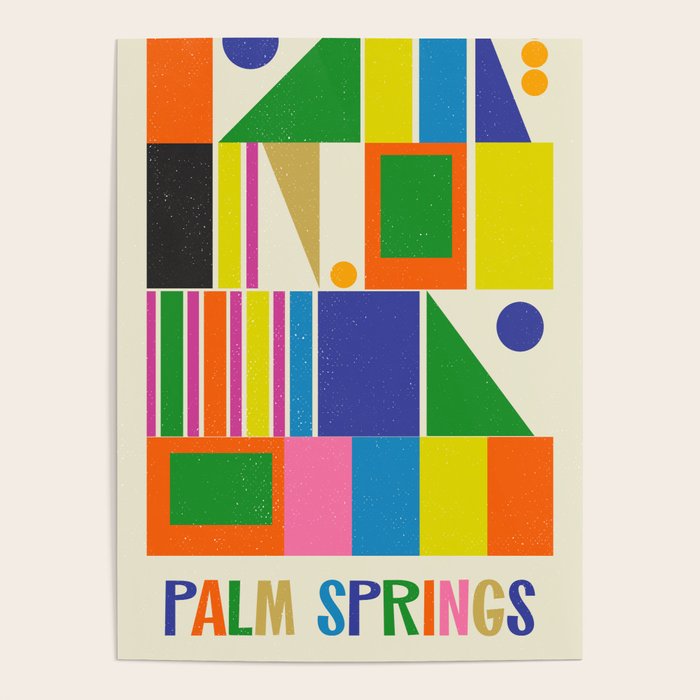 Mid Century Modern Palm Springs Retro Vintage Aesthetic Geometric Abstract Travel Poster Poster Gallery Image 4