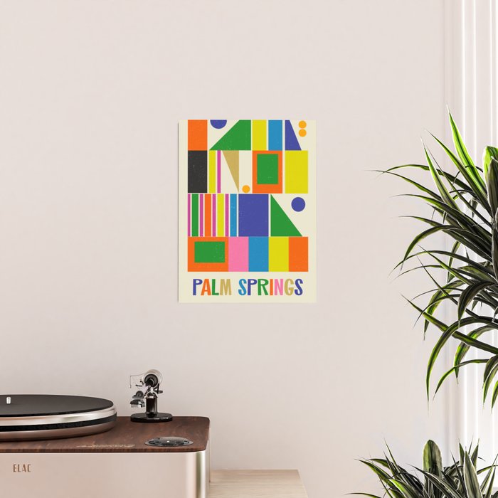 Mid Century Modern Palm Springs Retro Vintage Aesthetic Geometric Abstract Travel Poster Poster Gallery Image 2