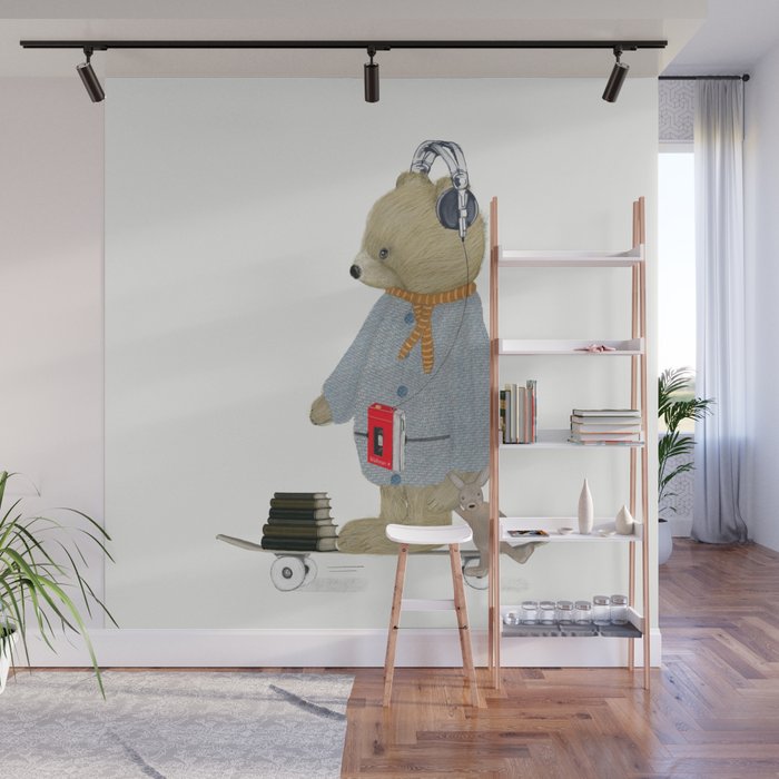 skate bear Wall Mural Gallery Image 1