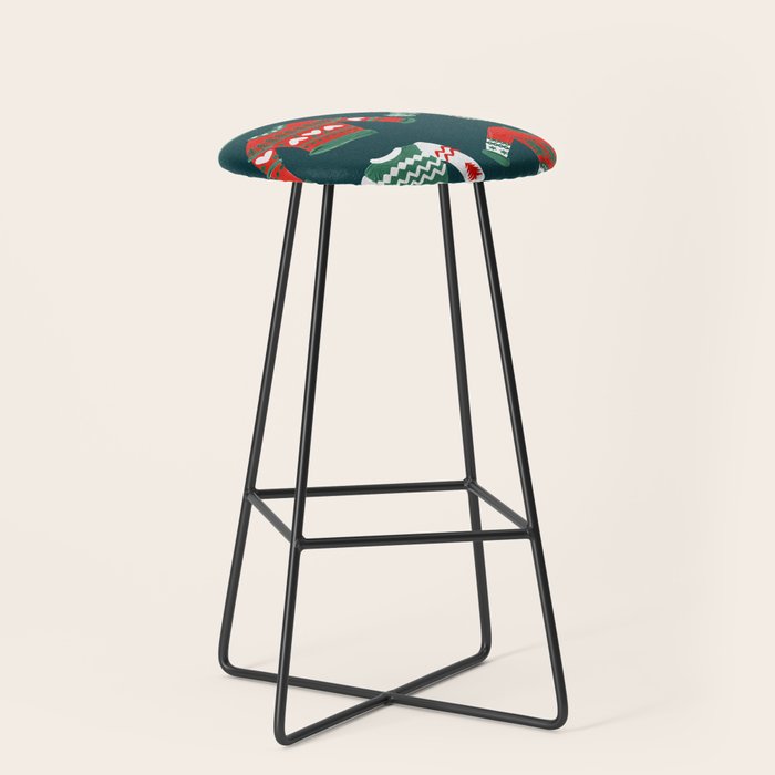 Christmas Sweaters - Teal & Red Palette Stool Gallery Image 1
