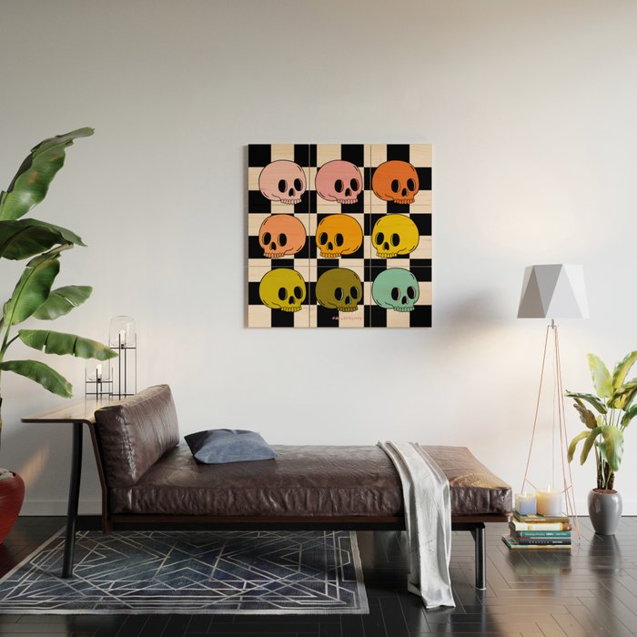 Rainbow Skulls Wood Wall Art Gallery Image 2