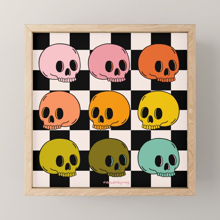 Rainbow Skulls Mini Art Print Gallery Image 1